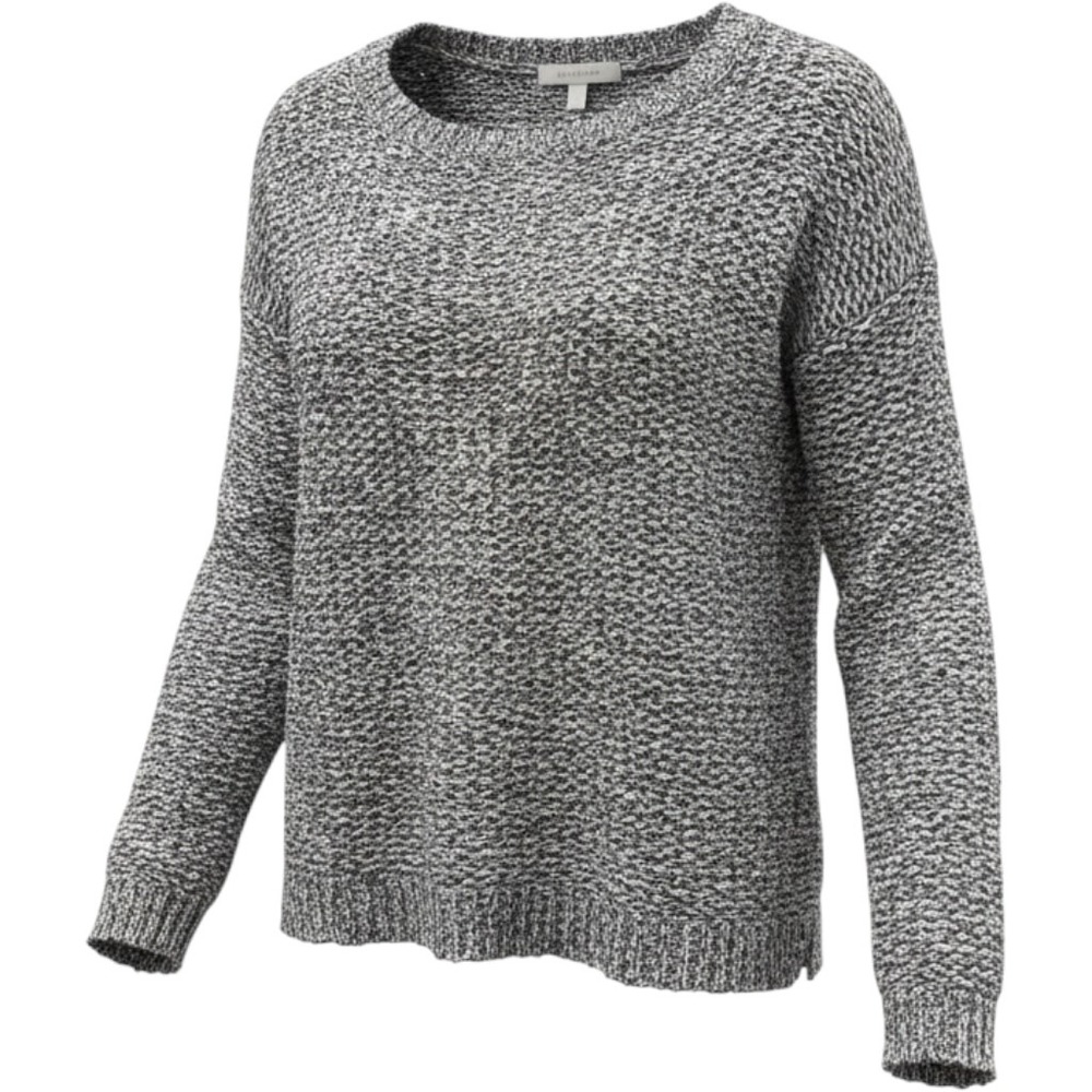 Aeropostale Womens Marled Knit Sweater Black White Crew Neck Size Large